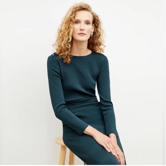 M.M Lafleur Malin Top Jardigan Knit‎ Sweater Deep Sea Green Sz XS - Picture 9 of 9